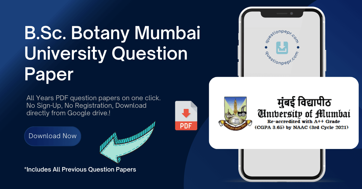 BSc Botany Mumbai University Question Paper