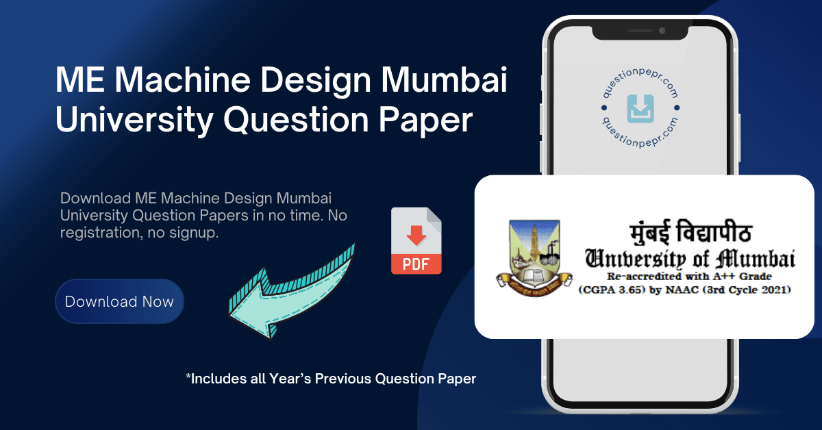 ME Machine Design Mumbai University Question Paper